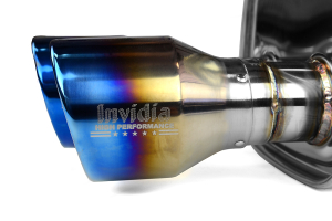 Invidia Q300 Cat Back Exhaust Titanium Tips - Subaru WRX/STI Sedan 2011-2014