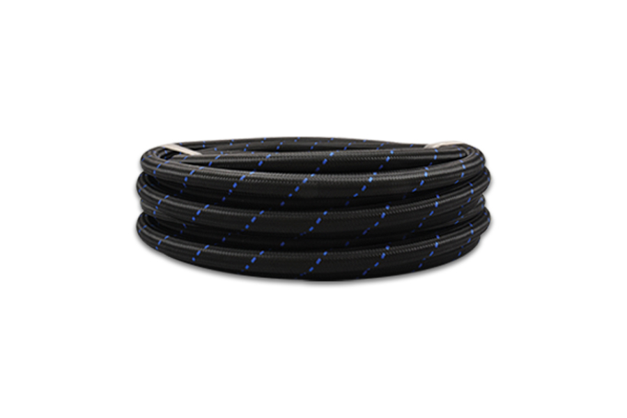 Vibrant Performance Nylon Braided Flex Hose -8AN Black / Blue - Universal