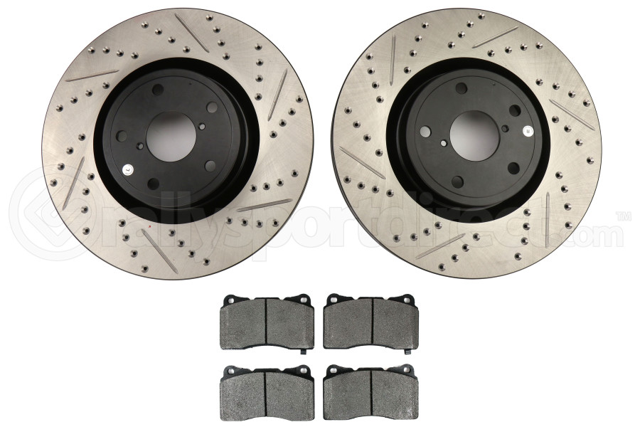 Front Cross Drilled Rotors and Ceramic Pads for 2011-2014 Subaru Impreza WRX