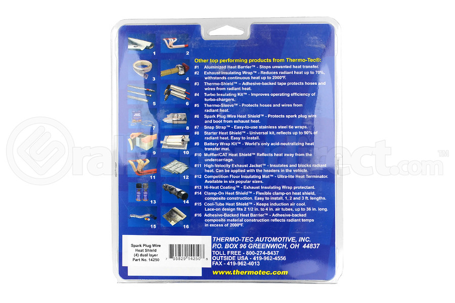 Thermo Tec Dual Layer Plug Wire Heat Shield (4 Pieces) (Part Number: 14250) Thermo Tec Dual Layer Plug Wire Heat Shield (4 Pieces) (Part Number: )