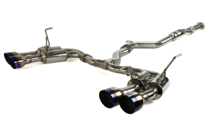 Invidia R400 Gemini Single Layer Cat Back Exhaust w/Titanium Burnt Tips - Subaru WRX/STI 2015+