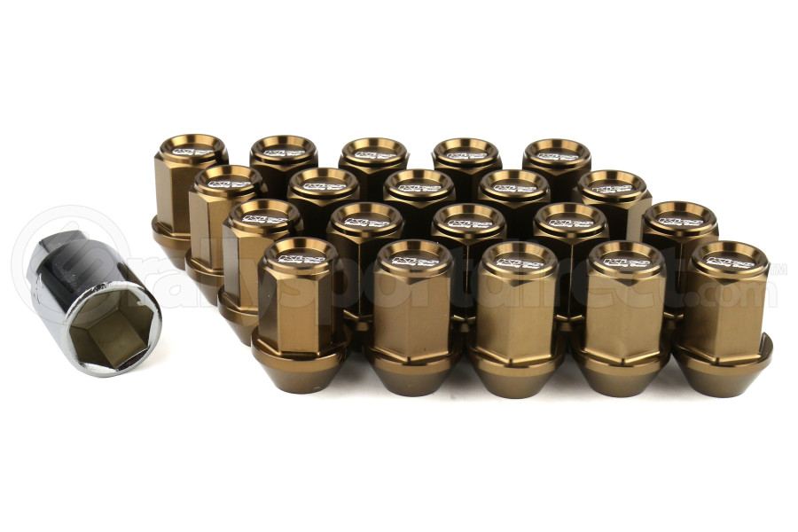 Lug Nut, Set of 20 12mm x 1.5 Thread Size Kics WKIC1B Leggdura Racing Bronze