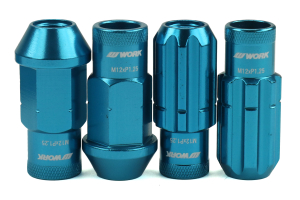 Work Wheels RS-R Lug Nuts M12x1.25 Blue Open End - Universal