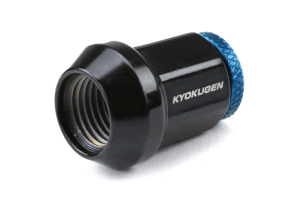 KICS Kyokugen Lug Nuts w/ Aluminum Cap 12x1.25 Black / Blue - Universal