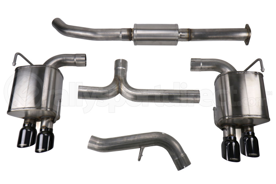 Corsa 3in Cat Back Exhaust System W Polished Black Tips Subaru