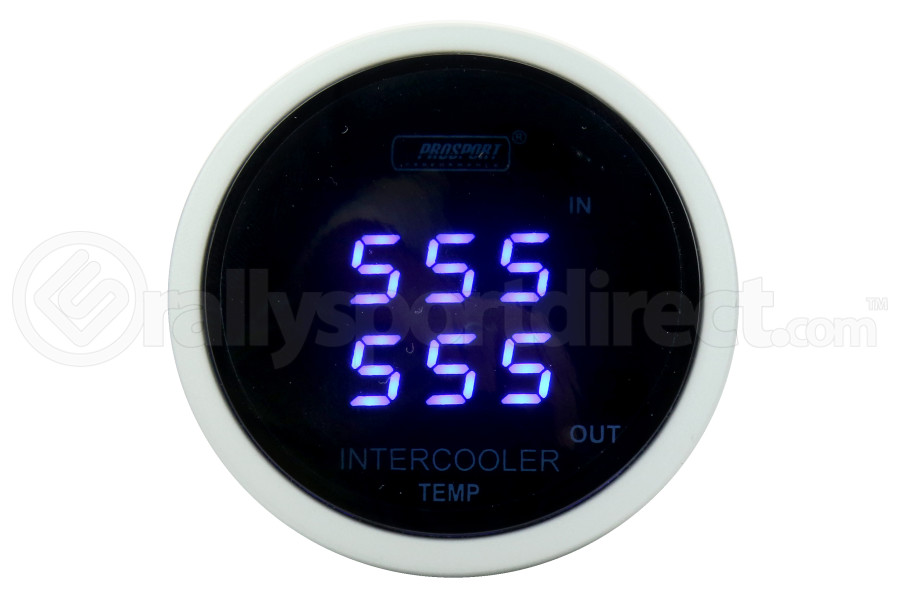 Prosport Digital Dual Intercooler Air Temperature Gauge W Senders Blue 52mm