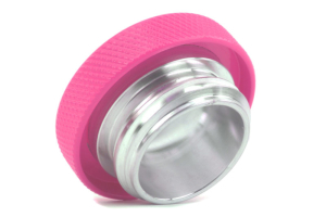 PERRIN Oil Fill Cap Round Style Hyper Pink - 2002-2022 Subaru WRX / STI / 2013+ BRZ / FR-S / 86 / GR86