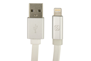 Scosche FlatOut Lightning to USB Cable w/Charge LED 3ft White - Universal