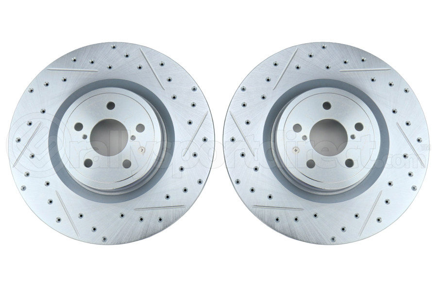 Stoptech C-Tek Sport Drilled and Slotted Front Rotor Pair - Subaru STI 2004