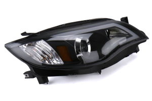 Spec-D Black Housing Projector Headlights With LED Day Time Running Light Strip  - Subaru WRX/STI 2008-2014