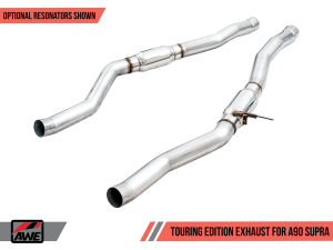 AWE Touring Edition Exhaust Resonated Chrome Silver Tips - Toyota Supra 2020+