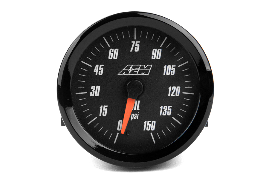 AEM Oil Pressure Gauge Analog 0150psi 52mm 305135 Free Shipping