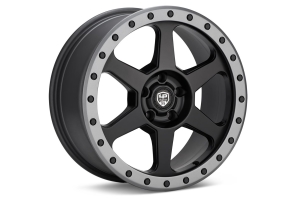 LP Aventure LP3 Wheel 17x8 +20 5x100 Black w/ Grey Ring - Universal