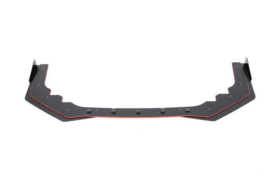 Maxton Design Racing Front Splitter Black w/ Red Accent and Winglets - Subaru WRX / STI 2015-2021