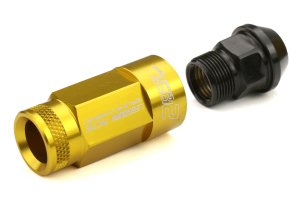 KICS Leggdura Racing Shell Type Lug Nut Set 53mm Open-End Look 12X1.25 Gold - Universal