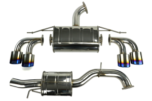 Invidia Q300 Quad Cat Back Exhaust w/Titanium Burnt Tips - Volkwagen Golf R 2015+