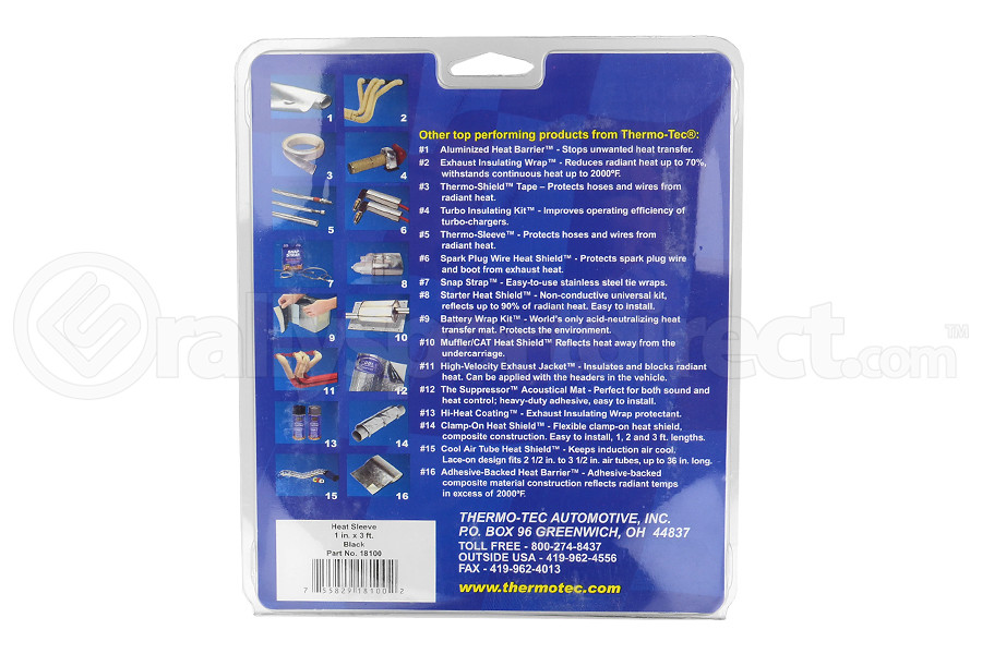 Thermo Tec Heat-Sleeves 1in x 3ft Black (Part Number: 18100) Thermo Tec Heat-Sleeves 1in x 3ft Black (Part Number: )