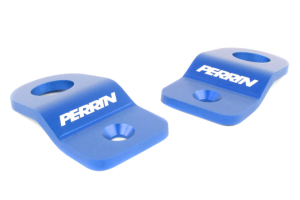 PERRIN Upper Radiator Brackets Blue - 2008-2014 Subaru WRX / STI