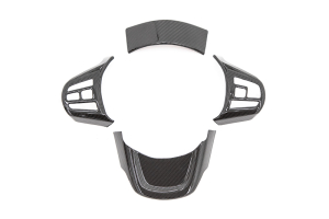 OLM LE Carbon Fiber Steering Wheel Covers 4pc Set - Toyota Supra 2020+