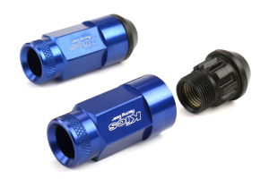 KICS Leggdura Racing Shell Type Lug Nut Set 53mm Open-End Look 12X1.25 Blue - Universal