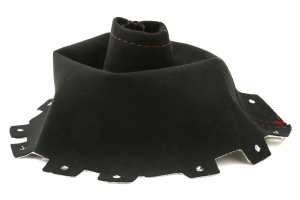 AutoStyled Black Microsuede Shift Boot w/ Red Stitching Standard Shifter - Subaru STI 2008-2014