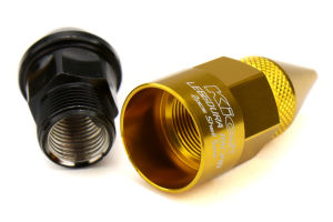 KICS Leggdura Racing Dangan Shell Type Lug Nut and Lock Set M12X1.25 Gold - Universal