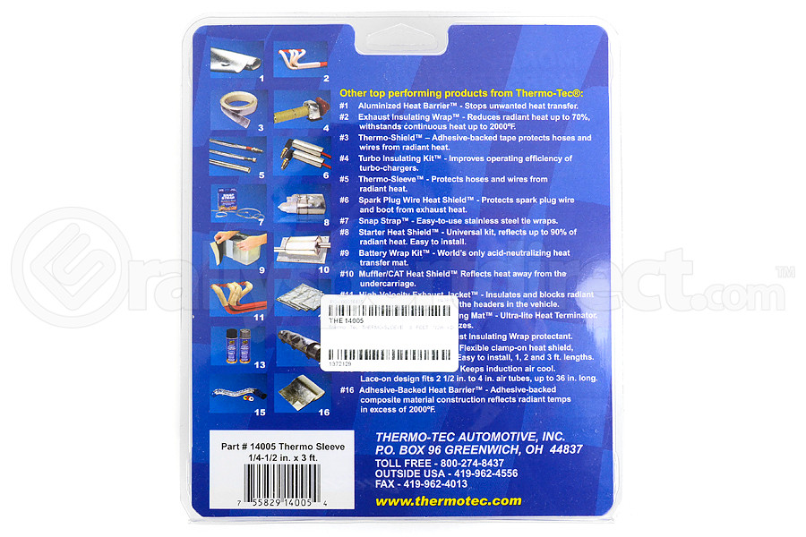 Thermo Tec Thermo-Sleeve .5in x 3ft (Part Number: 14005) Thermo Tec Thermo-Sleeve .5in x 3ft (Part Number: )