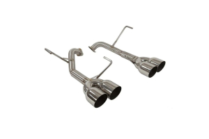 Nameless Performance Axle Back Exhaust Muffler Delete Polished 4inch Staggered Single Wall Slash Cut Tips - Subaru WRX 2022+