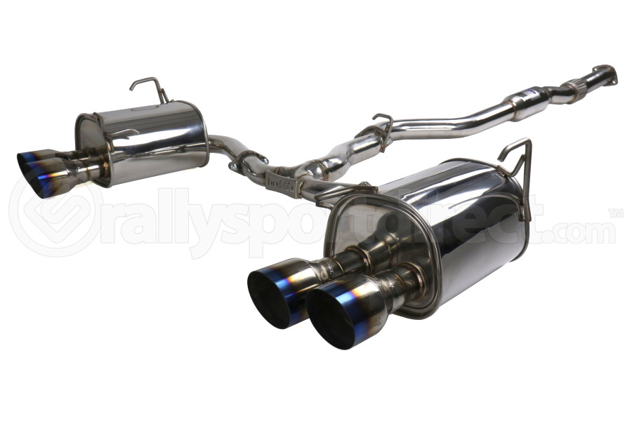 Invidia Q300 Cat Back Exhaust Single Layer Titanium Burnt Tips