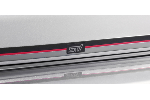 STI Trunk Lid Garnish Black / Silver w/Cherry Red Stripe - Subaru WRX / STI 2015 - 2020