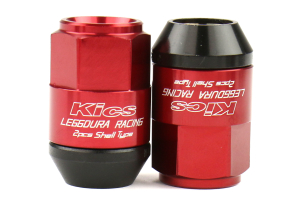 KICS Leggdura Racing Shell Type Lug Nut Set 35mm Closed-End Look 12X1.25 Red - Universal