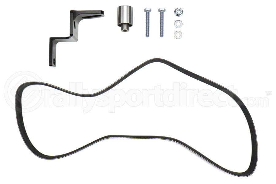 Torque Solution Reversed Intake Manifold Alternator Relocation Bracket Kit Black - Subaru WRX 2002-2014 / STI 2004+