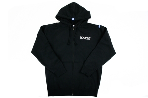 Sparco Zip WWW Hooded Sweatshirt (Black / Brown / Grey) - Universal