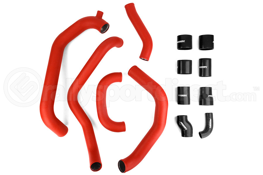 PERRIN Boost Tube Kit Red Piping Black Couplers - Subaru STI 2008-2014