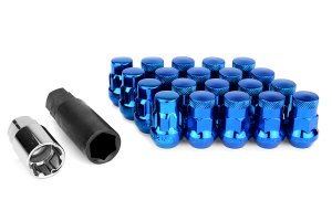Muteki SR35 16+4 Closed Ended Chrome Blue Lug Nuts 35mm 12x1.25  - Universal