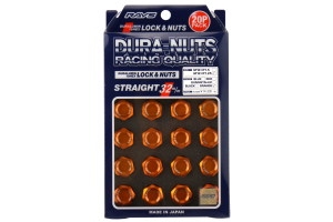 Volk Racing Dura-Nut L32 Straight Type M12X1.25 Lock and Nut Set Orange - Universal