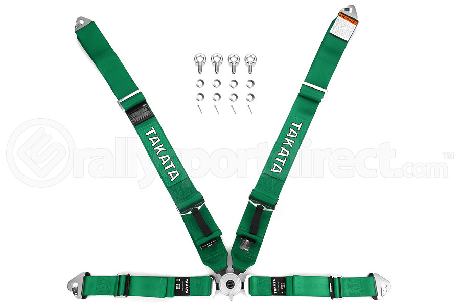 4-Point Racing Harness GREEN with 3/'/' Pads One Set