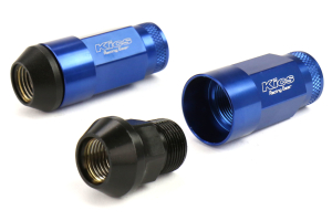 KICS Leggdura Racing Shell Type Lug Nut Set 53mm Open-End Look 12X1.25 Blue - Universal