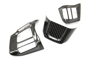 OLM S-line Dry Carbon Fiber Steering Wheel Covers Type 2 - Subaru WRX / STI 2016-2020