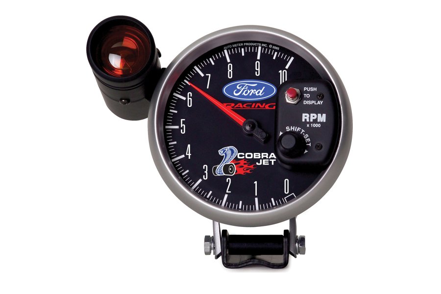 Autometer Ford Racing Cobra Jet Pedestal Tachometer Gauge w Shift Light