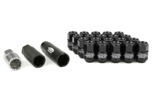 KICS Leggdura Racing Shell Type Lug Nut Set 35mm Closed-End Look 12X1.25 Black - Universal