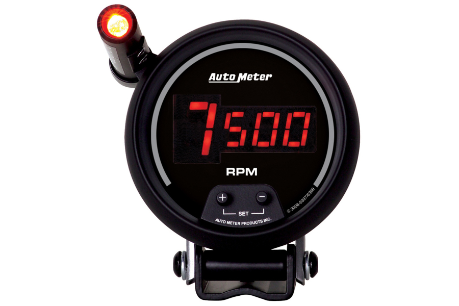 Autometer Digital Pedestal Tachometer Gauge w Shift Light Red