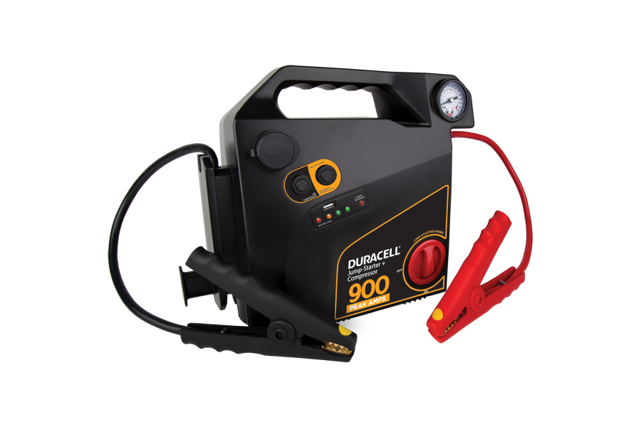 Duracell 900 Peak Amp Portable Emergency Jumpstarter with Compressor - Universal