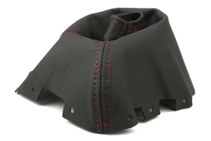 AutoStyled Black Leather Shift Boot w/ Red Stitching Short Shifter - Subaru STI 2008-2014