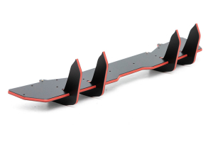 Maxton Design Racing Rear Diffuser Black & Red w/ Red Vertical Bars - Subaru WRX / STI 2015-2021