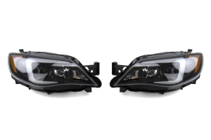 Spyder Projector Headlights w/ Light Bar DRL Black - Subaru WRX / STI 2008-2014