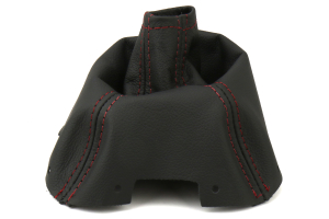 AutoStyled Black Leather Shift Boot w/ Red Stitching Standard Shifter - Subaru STI 2008-2014