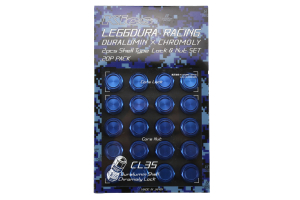 KICS Leggdura Racing Shell Type Lug Nut Set 35mm Closed-End Look 12X1.25 Blue - Universal