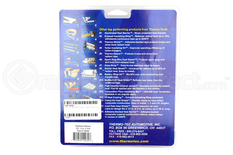 Thermo Tec Express Sleeve .5in-1in x 3ft (Part Number: 14030) Thermo Tec Express Sleeve .5in-1in x 3ft (Part Number: )