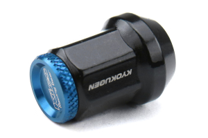 KICS Kyokugen Lug Nuts w/ Aluminum Cap 12x1.25 Black / Blue - Universal